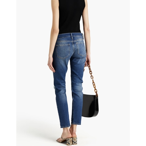 FRAME Le Garcon distressed slim boyfriend jeans - Picture 2 of 15